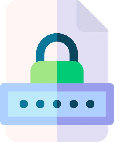 Drawing of computer file with locked password protection